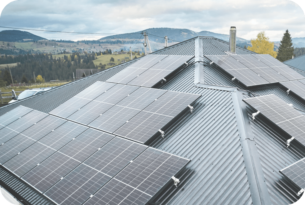 residential solar panels on a roof