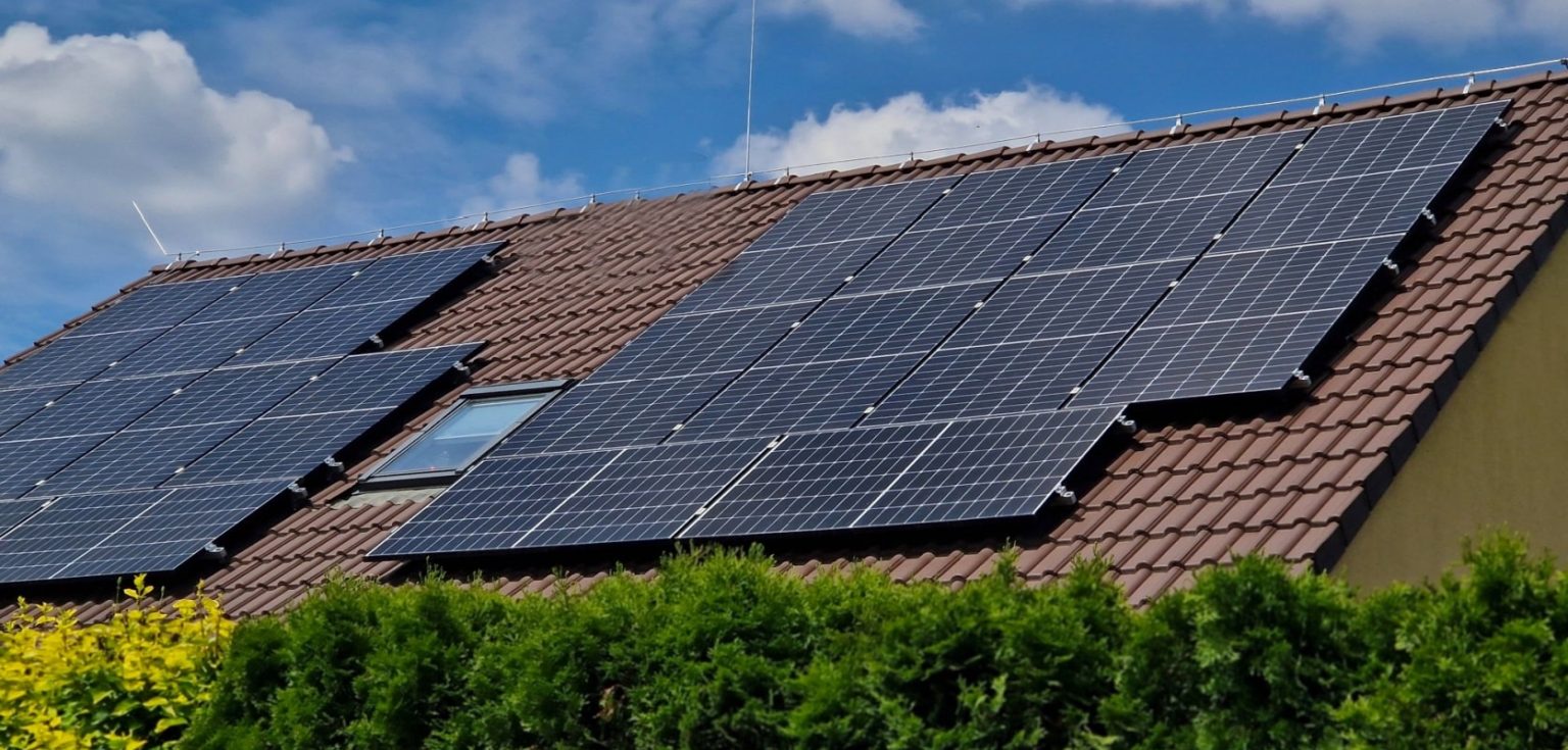 Solar panels on roof